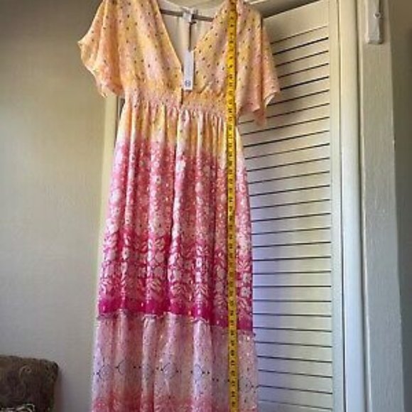 House of Harlow 1960 Polyester Maxi Pastels Bohemian XS NWT subtle gold accents - Picture 1 of 9